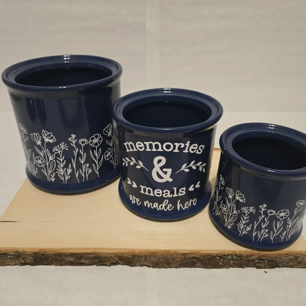 Navy Ceramic Canister Set - 